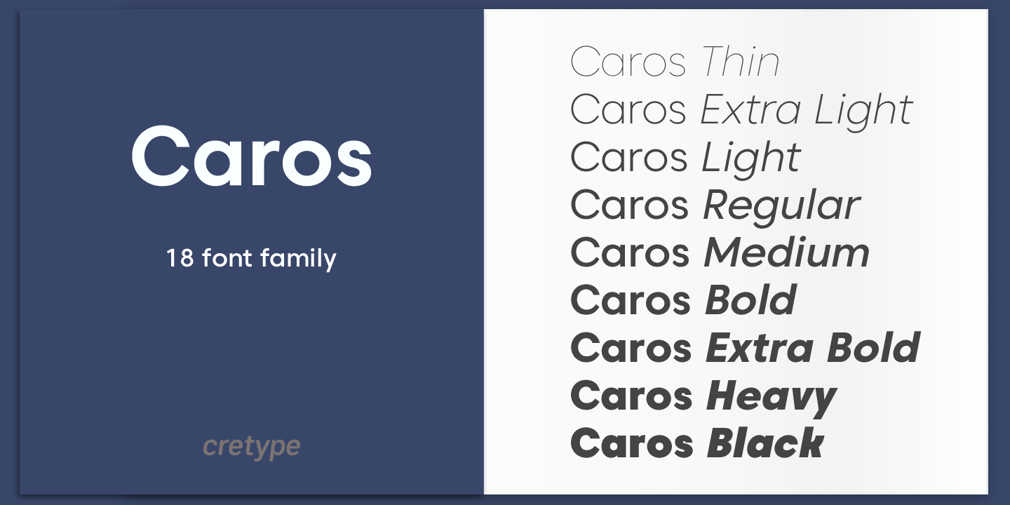 Przykład czcionki Caros Soft Heavy Italic