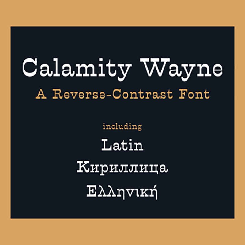 Przykład czcionki Calamity Wayne