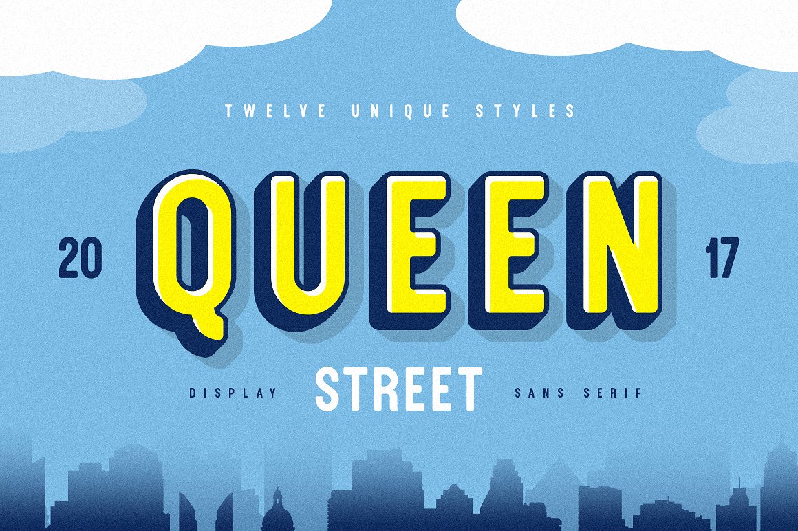 Przykład czcionki Queen Street Outline