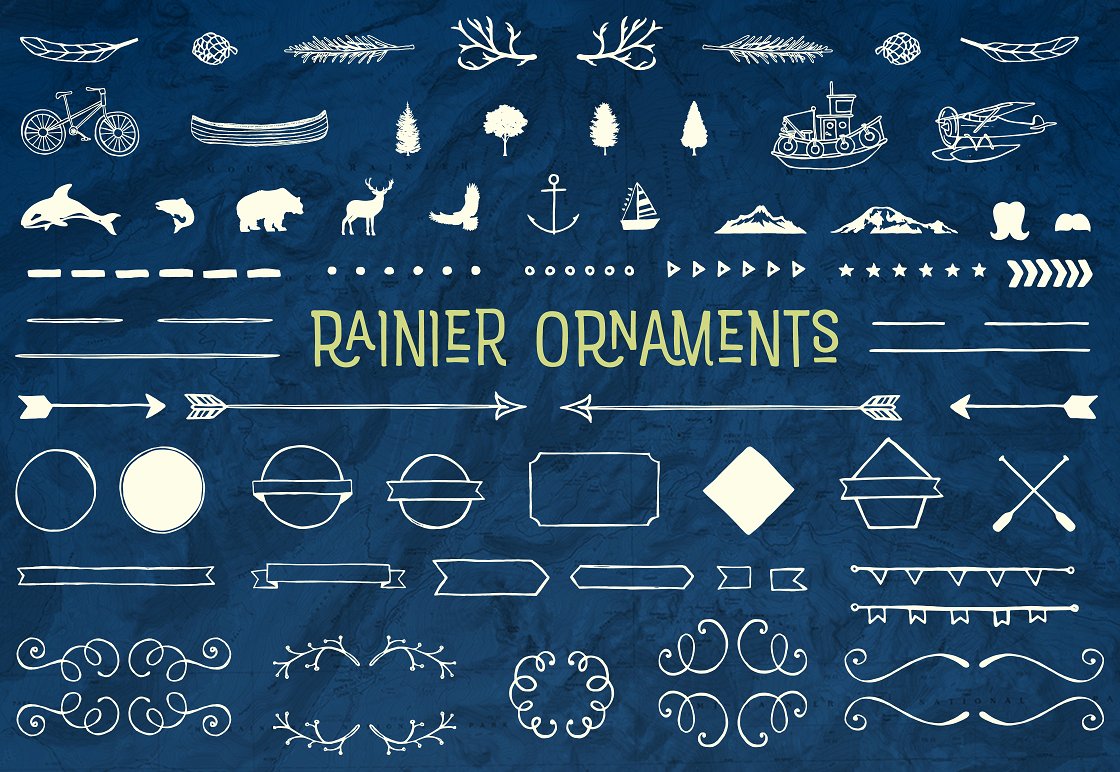 Przykład czcionki Rainier Ornaments