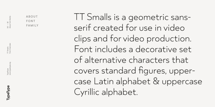 Przykład czcionki TT Smalls Italic