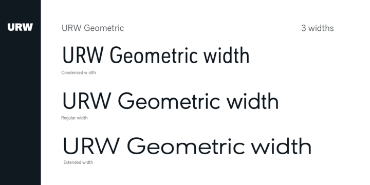 Przykład czcionki URW Geometric Light Italic