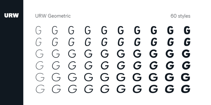 Przykład czcionki URW Geometric SemiBold Italic