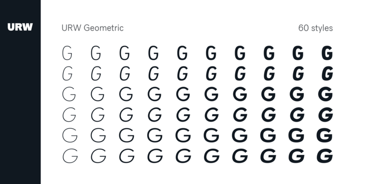 Przykład czcionki URW Geometric Regular
