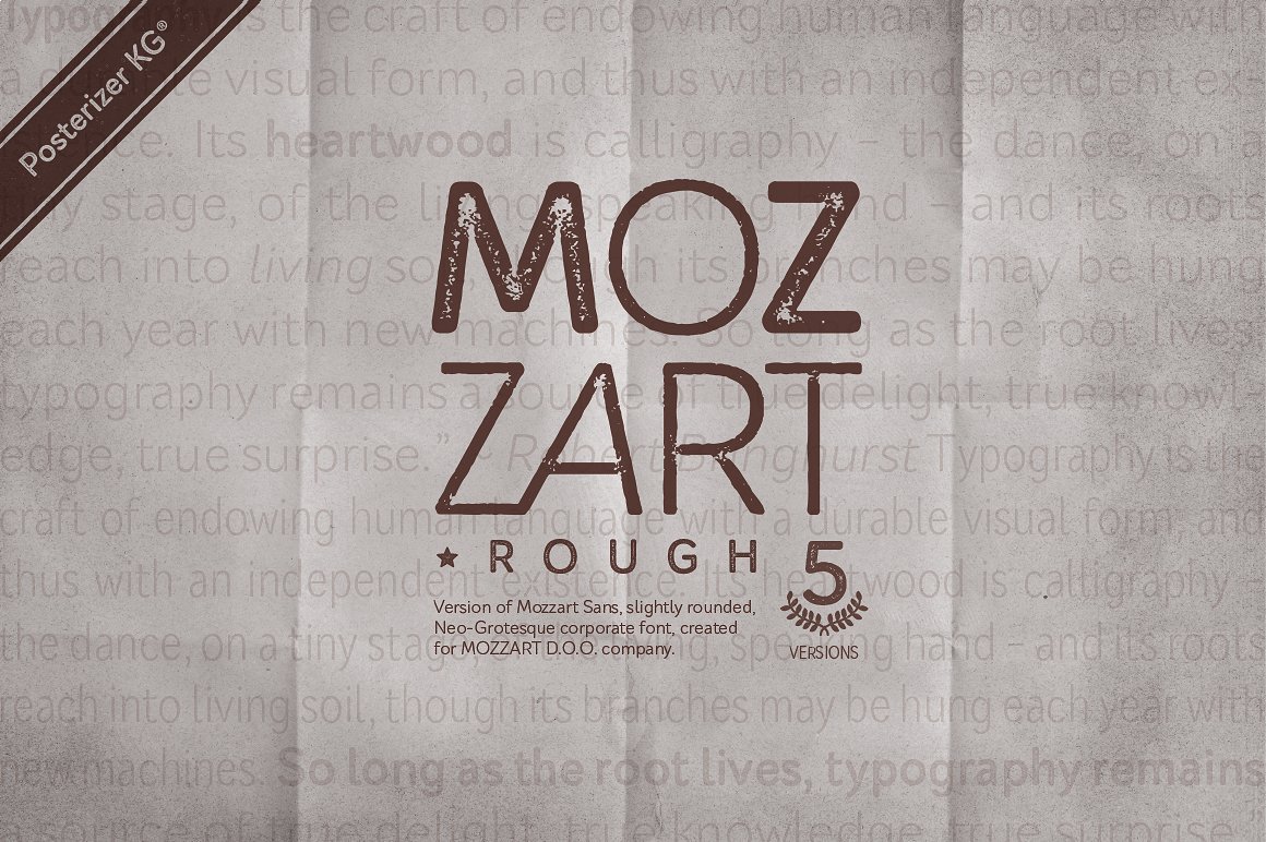 Przykład czcionki Mozzart Rough Regular Oblique