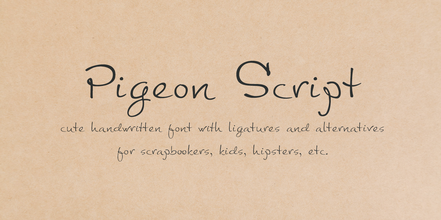 Przykład czcionki Pigeon Script