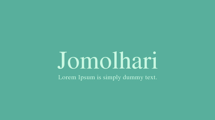 Przykład czcionki Jomolhari