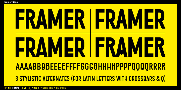Przykład czcionki Framer Sans 500