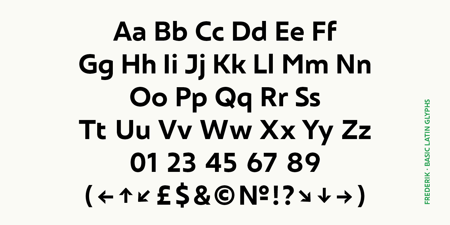 Przykład czcionki Frederik Bold Italic