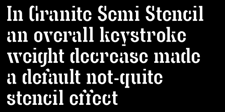 Przykład czcionki Granite Thin Italic