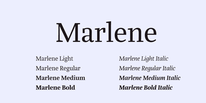 Przykład czcionki Marlene