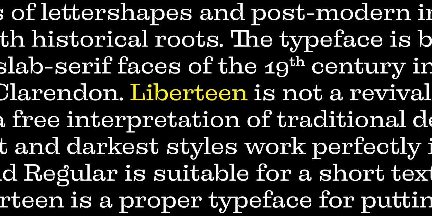 Przykład czcionki Liberteen Thin