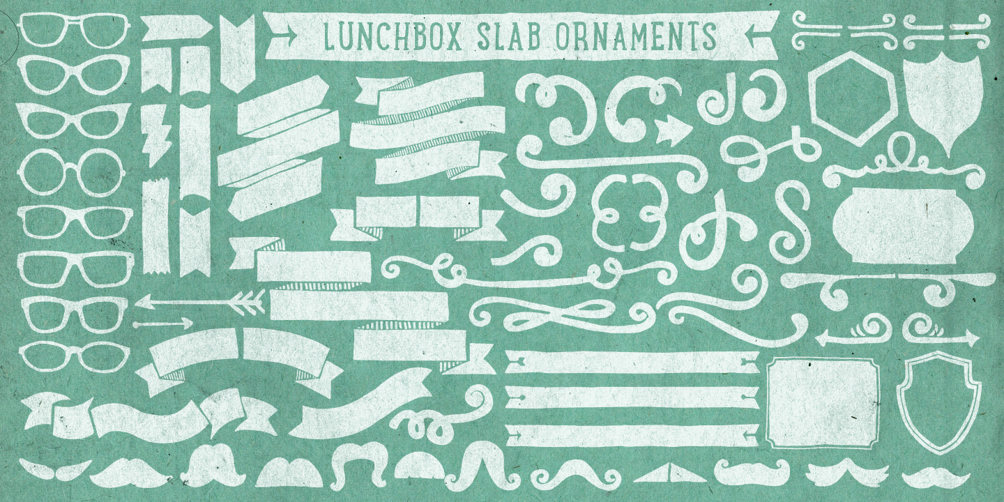 Przykład czcionki LunchBox Slab Ornaments