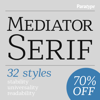 Przykład czcionki Mediator Serif