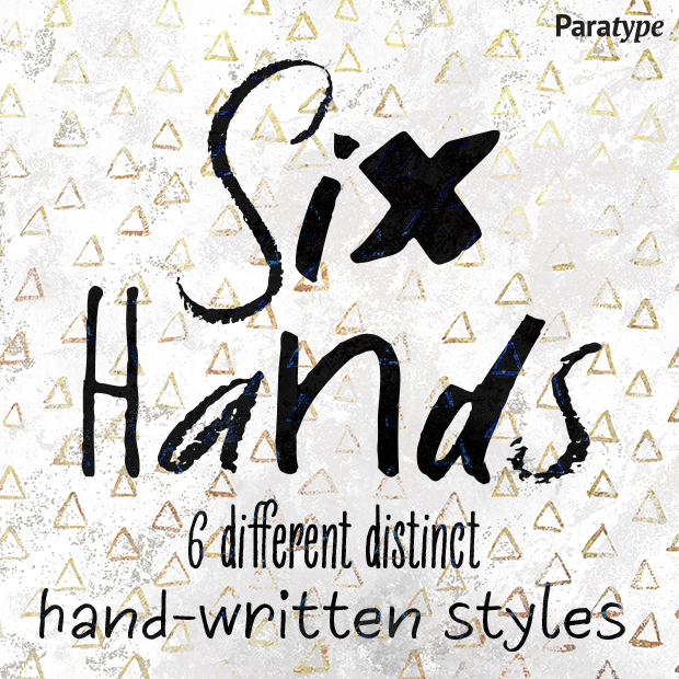 Przykład czcionki Six Hands