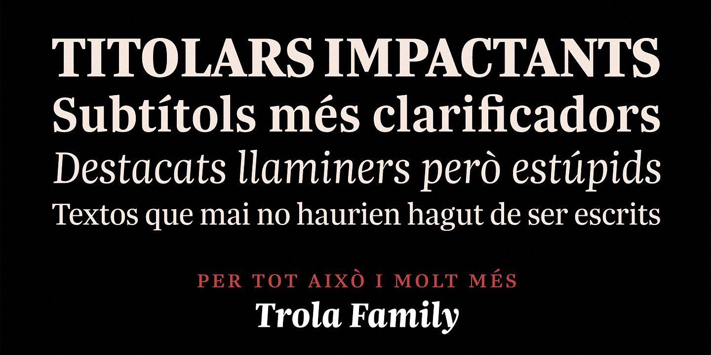 Przykład czcionki Trola Heavy Italic