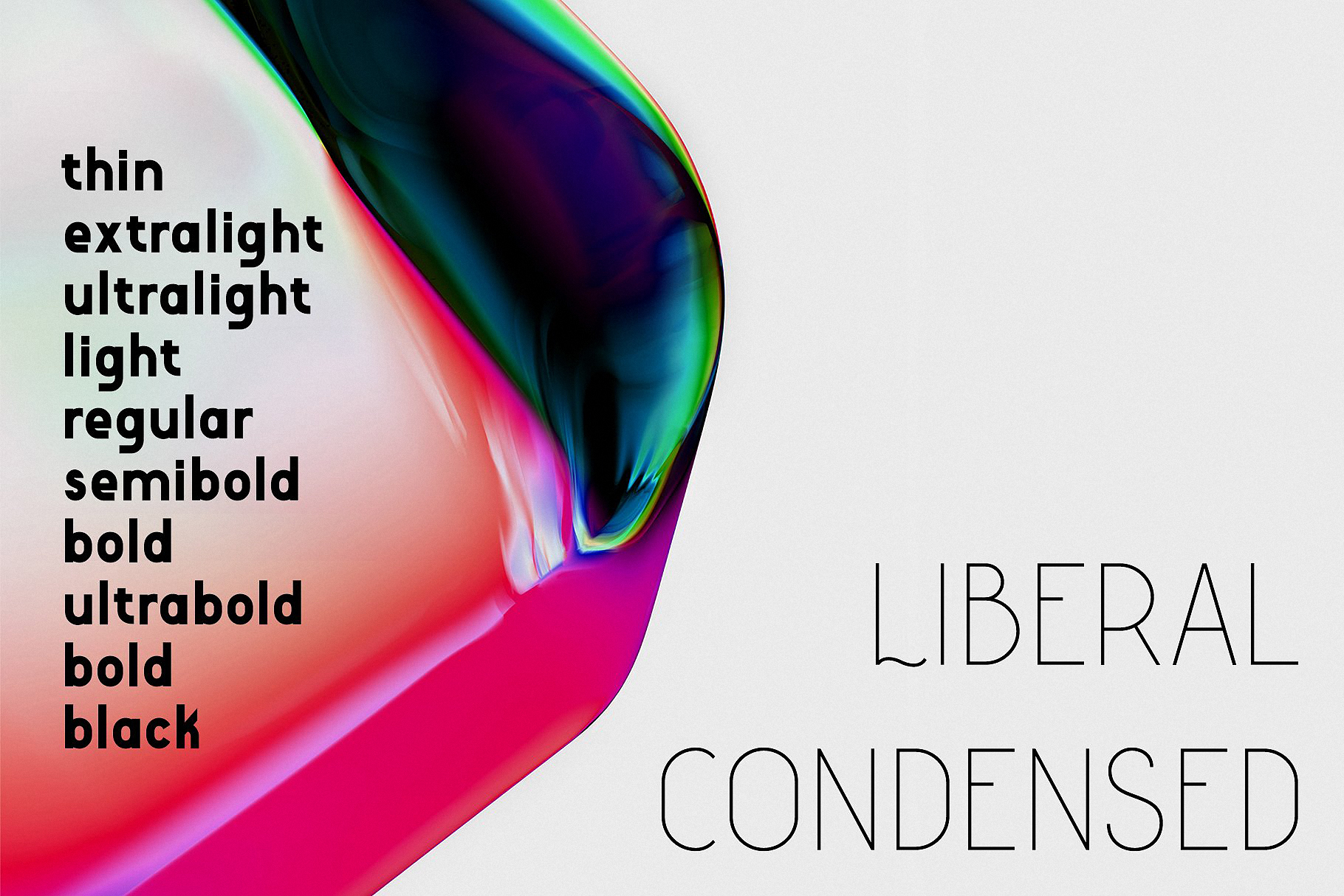 Przykład czcionki Liberal Condensed Ultra bold