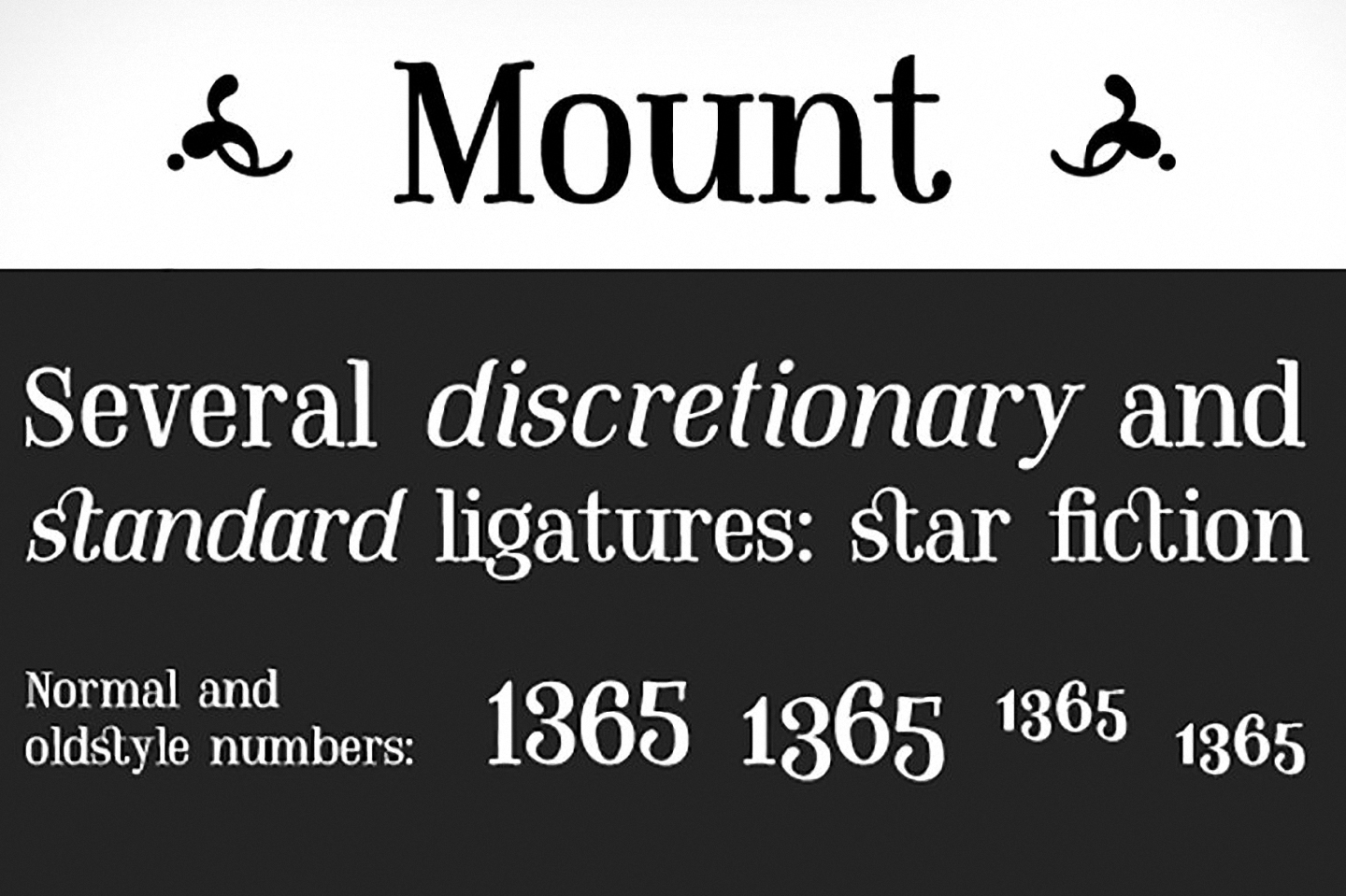 Przykład czcionki Mount Italic