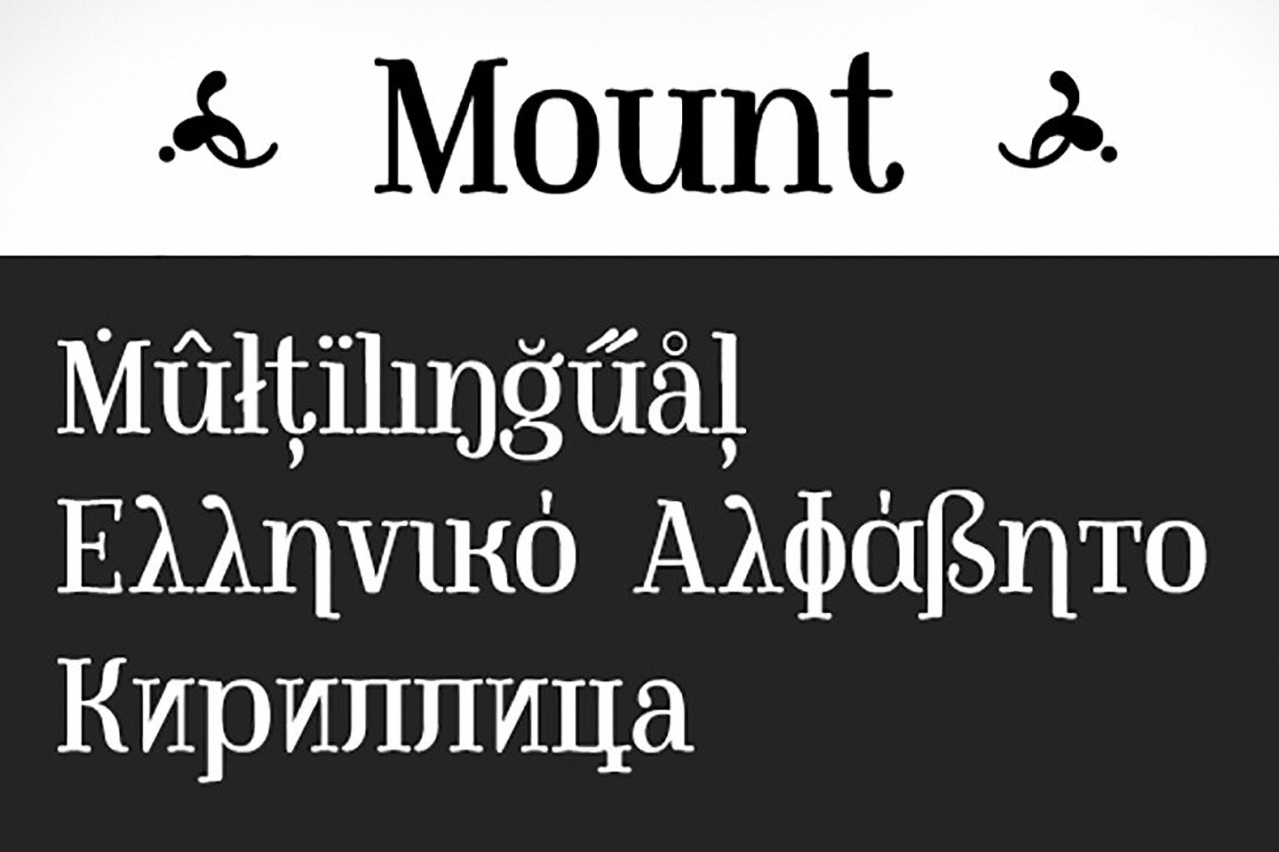 Przykład czcionki Mount Italic
