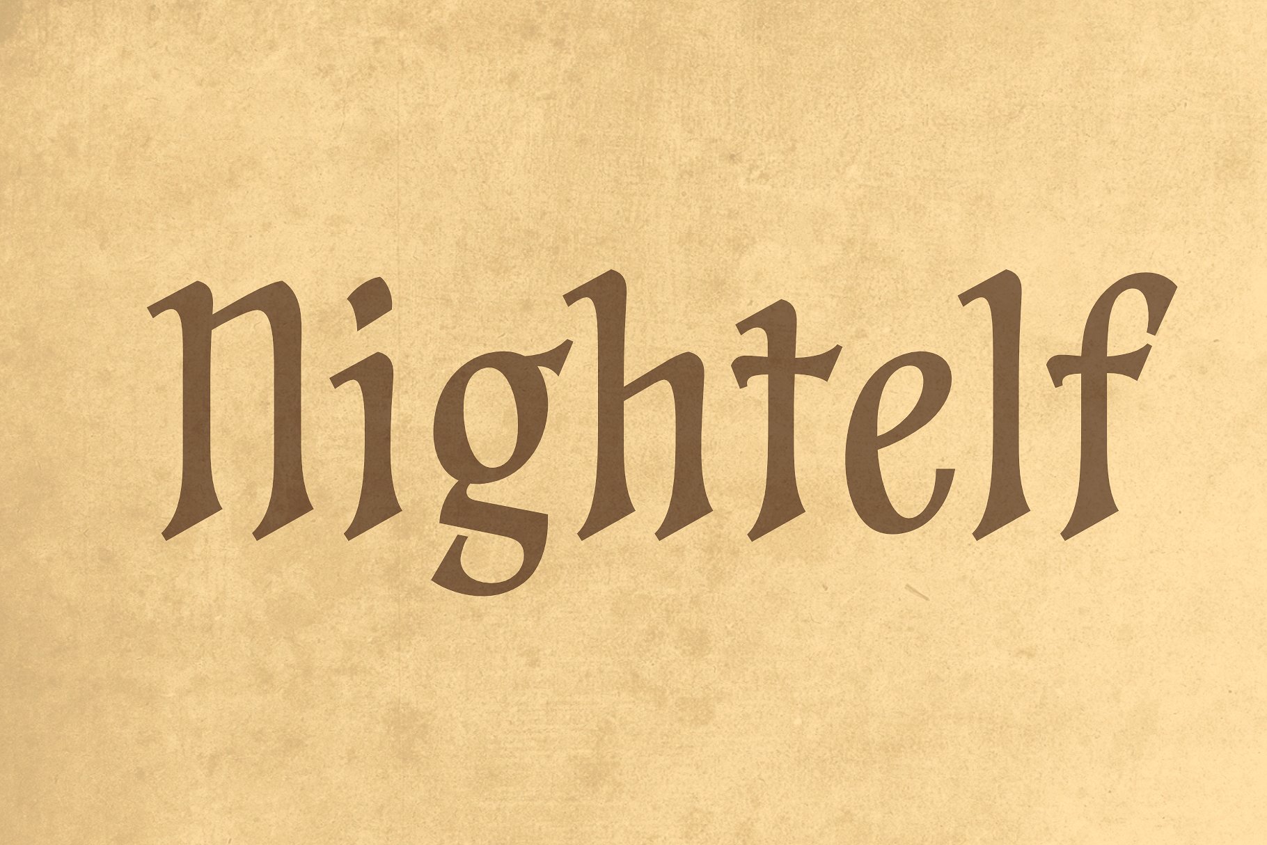 Przykład czcionki Nightelf Regular