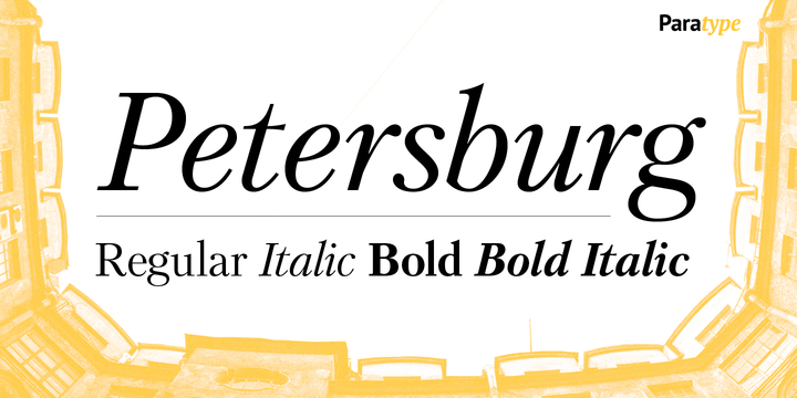 Przykład czcionki Petersburg Bold