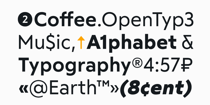Przykład czcionki RF Tone ExtraBold Italic