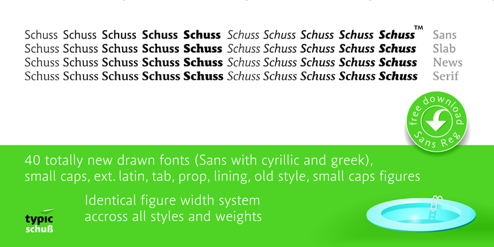 Przykład czcionki Schuss Sans PCG Bold Italic