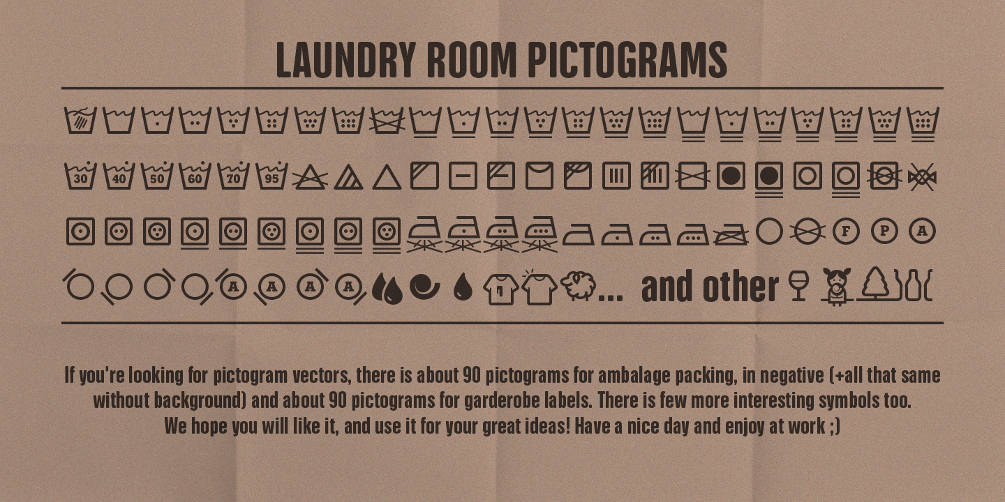 Przykład czcionki NATRON Pictograms