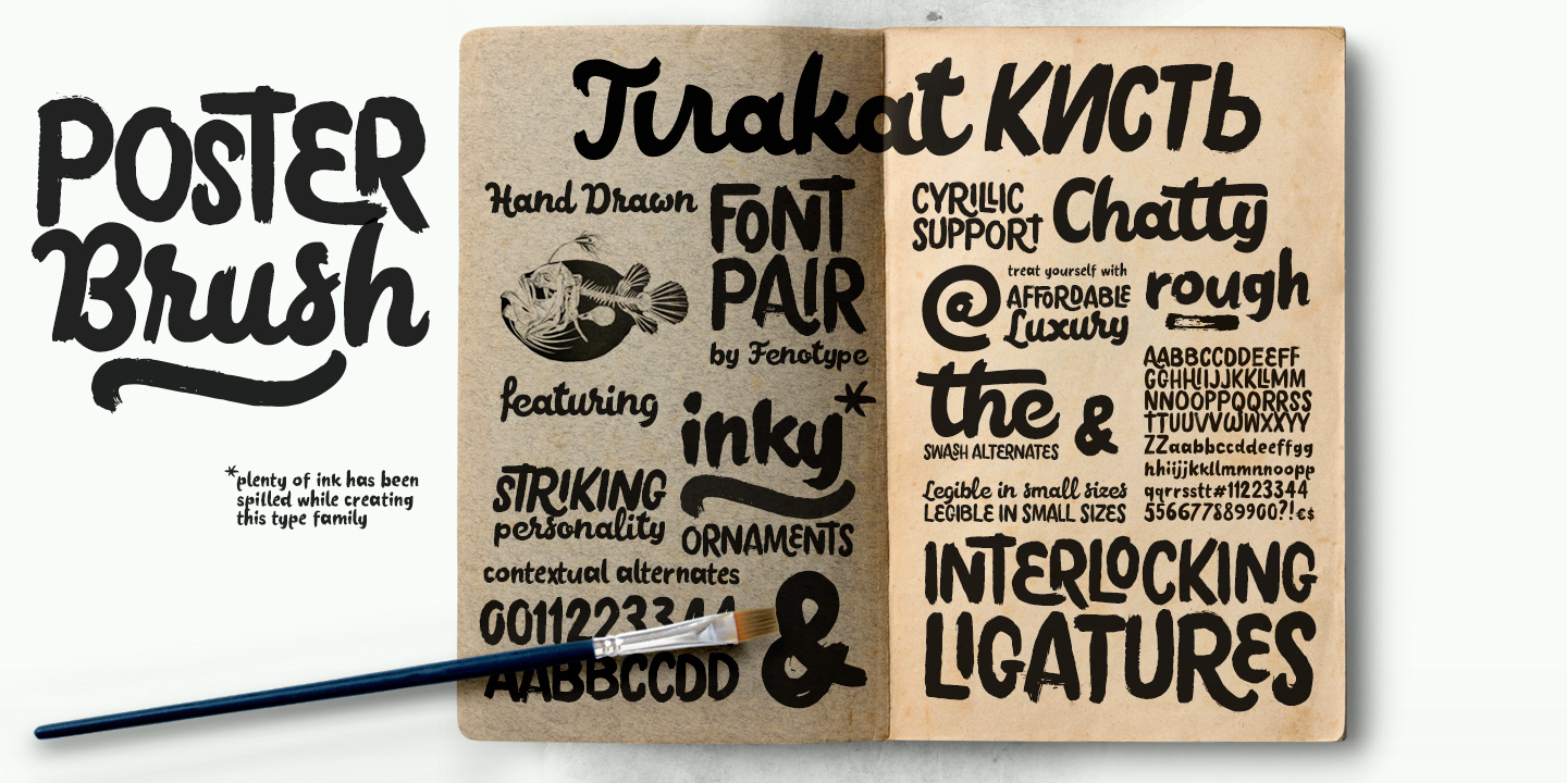 Przykład czcionki Poster Brush Script