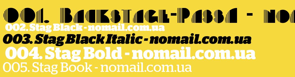 Przykład czcionki Stag Light Italic