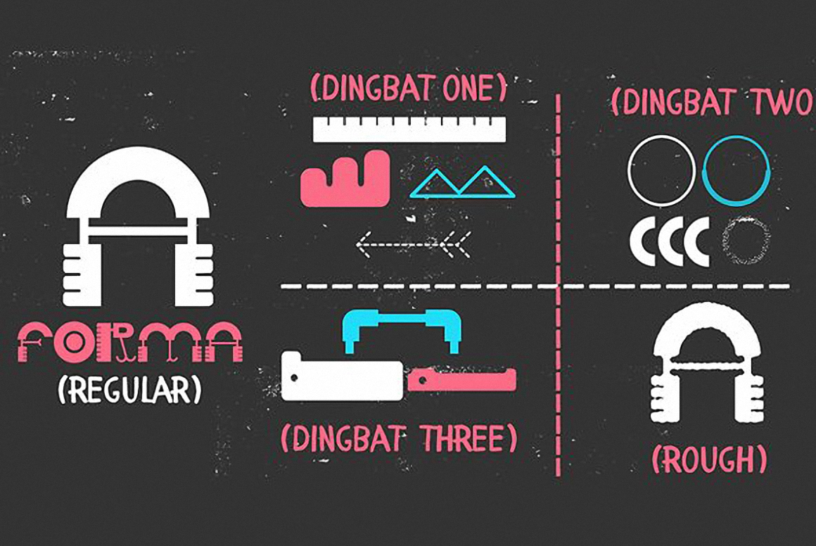 Przykład czcionki Forma Dingbat Two