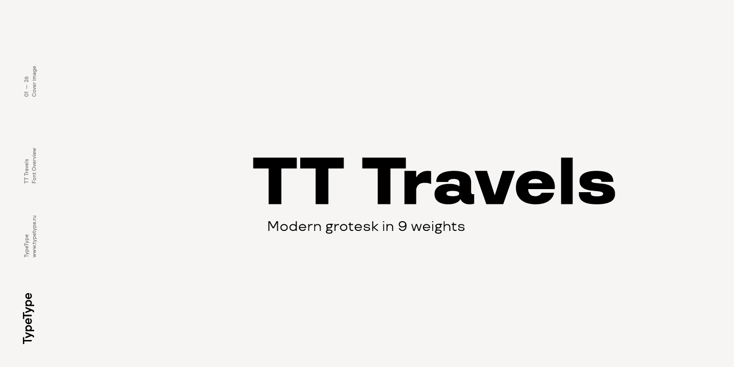 Przykład czcionki TT Travels Light