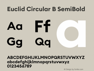 Przykład czcionki Euclid Circular Italic