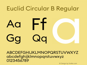 Przykład czcionki Euclid Circular B