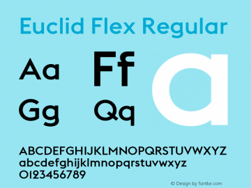 Przykład czcionki Euclid Flex