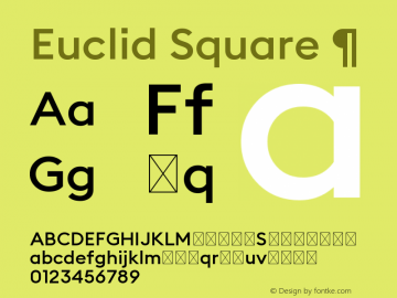 Przykład czcionki Euclid Square