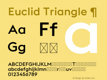 Przykład czcionki Euclid Triangle