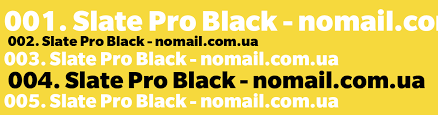 Przykład czcionki Slate Pro Black Condensed