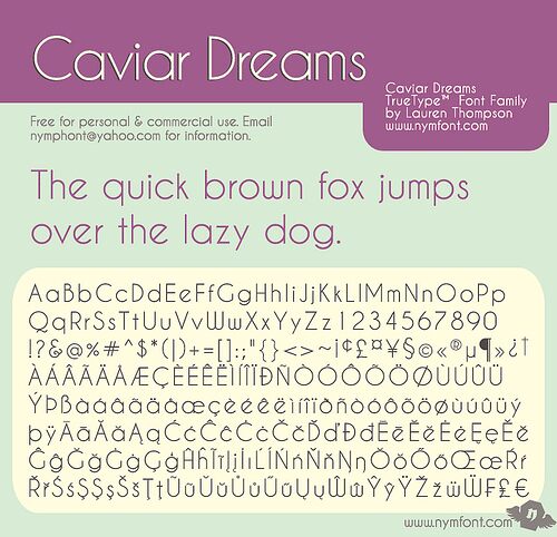 Przykład czcionki CAVIAR DREAMS Bold Italic