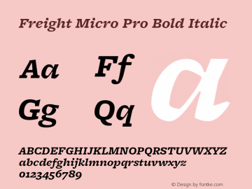 Przykład czcionki FreightMicro Pro Bold Regular