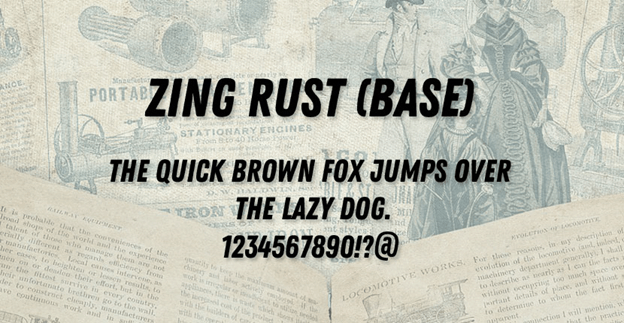 Przykład czcionki Zing Rust