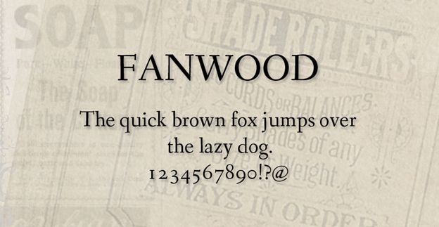 Przykład czcionki Fanwood