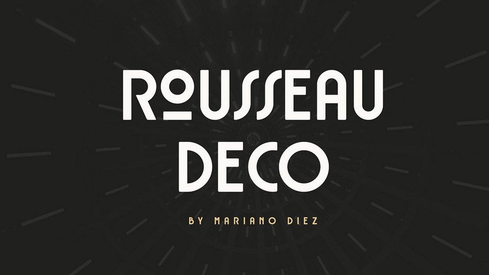 Przykład czcionki Rousseau Deco