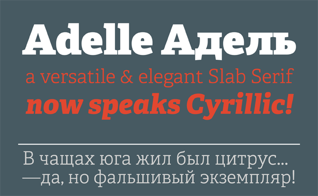 Przykład czcionki Adelle Sans CYR