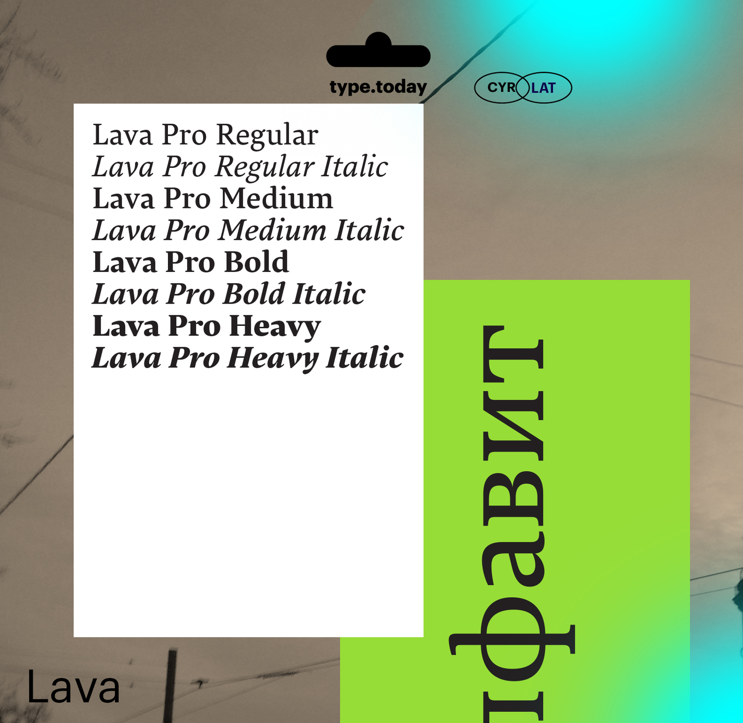 Przykład czcionki Lava Pro Bold Italic