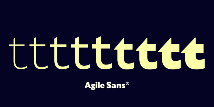 Przykład czcionki Agile Sans Light Italic