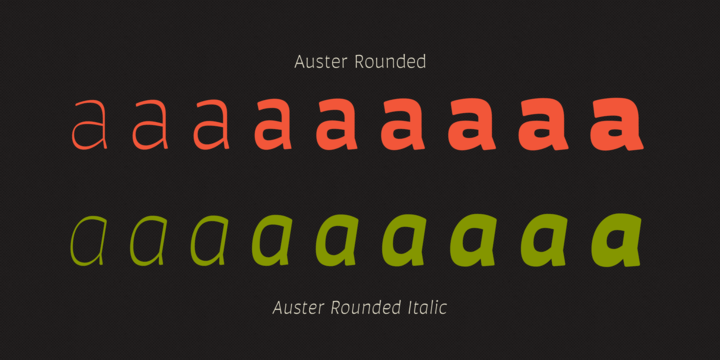 Przykład czcionki Auster Rounded Heavy Italic