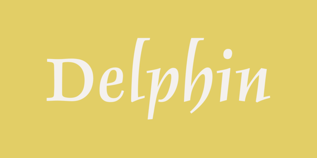 Przykład czcionki Delphin LTCE II Alternate