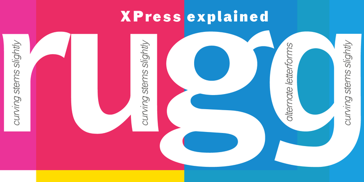 Przykład czcionki Xpress Heavy Italic