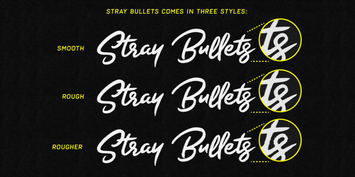 Przykład czcionki Stray Bullets Rougher